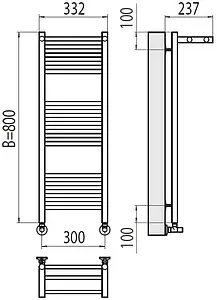 Полотенцесушитель водяной лесенка Terminus Аврора с/п П16 300х800 полированная сталь 4670078529404, 2
