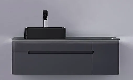 Тумба-умывальник подвесная Jorno Shine 120 антрацит Shi.01.120/P/A+ Тумба-умывальник подвесная Jorno Shine 120 антрацит Shi.01.120/P/A+