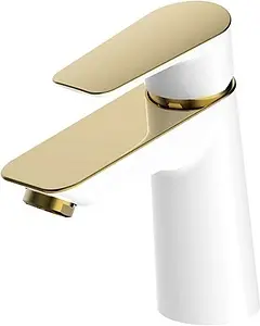 Смеситель для раковины IDDIS Cloud белый/жёлтое золото CLOWG00i01, 1