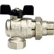 Кран шаровый с американкой угловой 1"в x 1"н Stout ГОСТ Р 59553-2021 SVB-0008-200025
