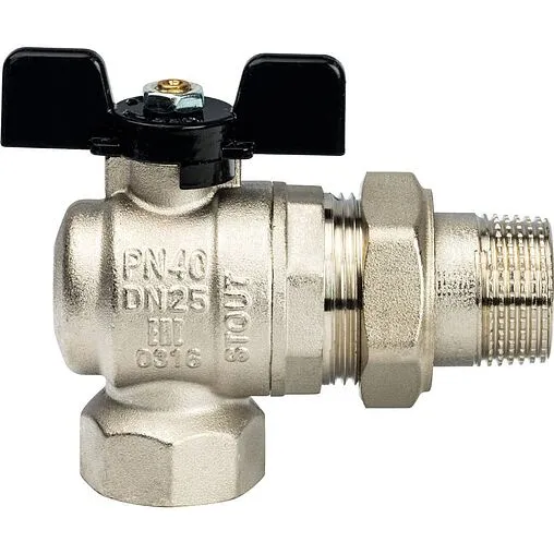 Кран шаровый с американкой угловой 1&quot;в x 1&quot;н Stout ГОСТ Р 59553-2021 SVB-0008-200025