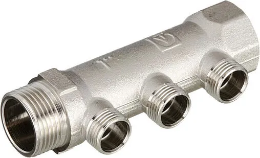 Коллектор распределительный проходной 3 отвода 1&quot;в/н x ½&quot;к Valtec VTc.500.N.0603