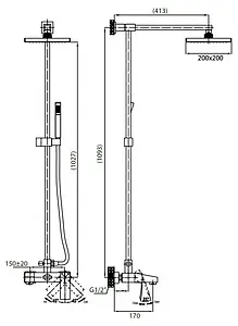 Душевая система со смесителем для ванны Cezares Quattro хром QUATTRO-C-CVD-01-S Душевая система со смесителем для ванны Cezares Quattro хром QUATTRO-C-CVD-01-S, 2