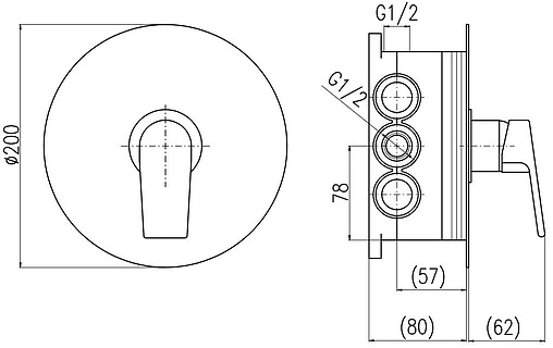 Смеситель для душа скрытого монтажа Rav Slezak Colorado хром CO183BOX