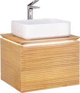 Тумба-умывальник подвесная Jorno Karat 60 бук светлый Kar.01.60/P/BuL+MLN-7050H Тумба-умывальник подвесная Jorno Karat 60 бук светлый Kar.01.60/P/BuL+MLN-7050H, 1