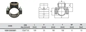 Седелка переходная с металлическим кольцом 125мм x 1¼"в Unidelta 1026125005 Седелка переходная с металлическим кольцом 125мм x 1¼"в Unidelta 1026125005, 2