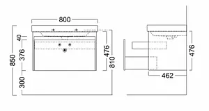 Тумба-умывальник подвесная Kerama Marazzi Buongiorno 80 белый BGN.80.1+1\WHT+BG.wb.80 Тумба-умывальник подвесная Kerama Marazzi Buongiorno 80 белый BGN.80.1+1\WHT+BG.wb.80, 2