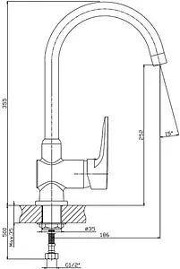 Смеситель для кухни GranFest песочный 3023 песочный Смеситель для кухни GranFest песочный 3023 песочный, 2