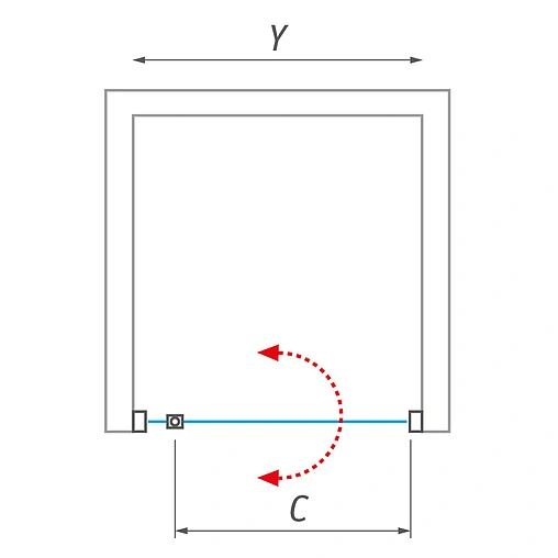 Дверь в нишу 800мм прозрачное/матовое стекло Roltechnik Lega Line LLDO⅛00 551-8000000-00-21
