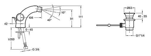 Смеситель для биде Jacob Delafon Elevation хром E18873-CP Смеситель для биде Jacob Delafon Elevation хром E18873-CP