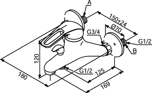Смеситель для ванны Damixa Starlight хром 101080000