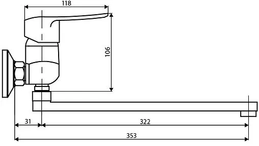 Смеситель для ванны с длинным изливом Dorff Ultra хром D5095000 Смеситель для ванны с длинным изливом Dorff Ultra хром D5095000