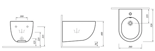 Биде подвесное Kale Zero белый 7111838500