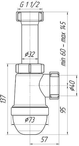 Сифон бутылочный для мойки Ани Пласт C0120 Сифон бутылочный для мойки Ани Пласт C0120