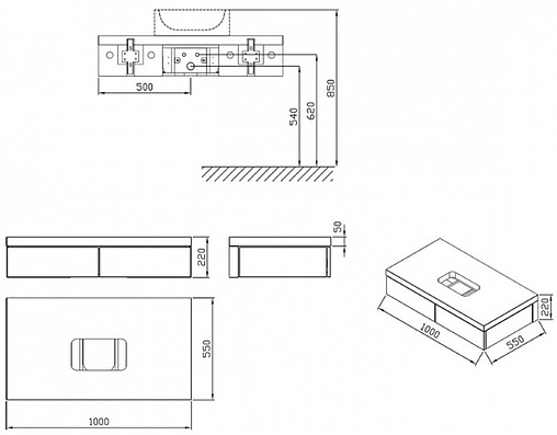 Тумба под умывальник подвесная Ravak SD Formy 100 дуб X000001033