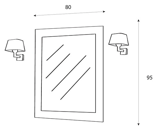 Зеркало Cezares Margherita 80 Argento MARGH/A
