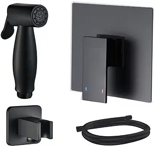 Гигиенический душ со смесителем Swedbe Platta чёрный матовый 5549B Гигиенический душ со смесителем Swedbe Platta чёрный матовый 5549B, 1