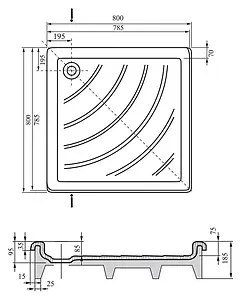 Поддон для душа Ravak Angela-80 EX A004401320, 3