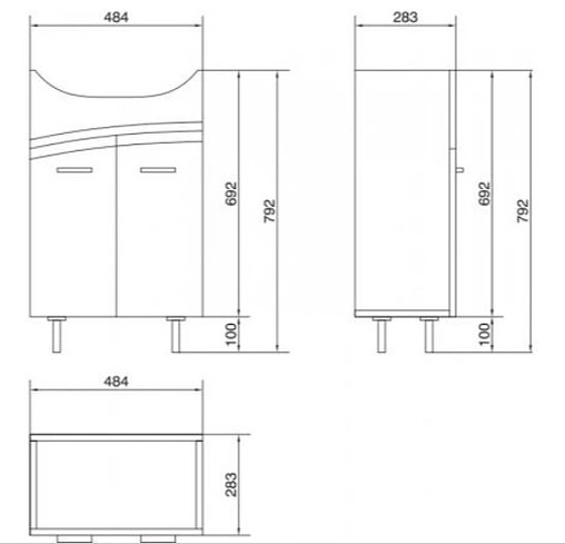 Тумба-умывальник напольная Cersanit Erica New 50 белый F-SU-ERN-ERI50+S-UM-ERI50/1-w