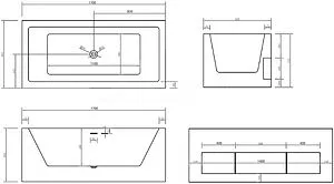 Ванна акриловая отдельностоящая Abber 170x80 AB9339-1.7 Ванна акриловая отдельностоящая Abber 170x80 AB9339-1.7, 2