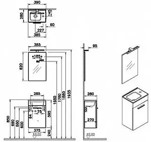 Комплект мебели подвесная VitrA Mia 40 золотой дуб 67089 Комплект мебели подвесная VitrA Mia 40 золотой дуб 67089, 2