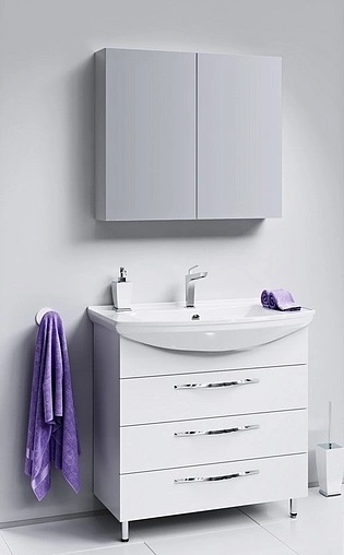 Тумба-умывальник напольная Aqwella Allegro 85 белый Agr.01.08/3+4620008197357