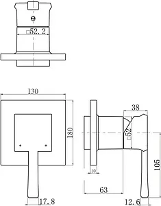 Смеситель для душа скрытого монтажа BelBagno Mille хром MIL-BDM-CRM, 2