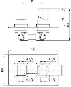 Смеситель для ванны скрытого монтажа Rav Slezak Loira хром LR586K Смеситель для ванны скрытого монтажа Rav Slezak Loira хром LR586K, 2