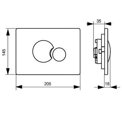 Клавиша смыва для унитаза Sanit S706 16.706.01..0000 белый глянцевый
