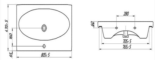 Раковина Cersanit Nature 80 белый S-UM-NTR80/1-w