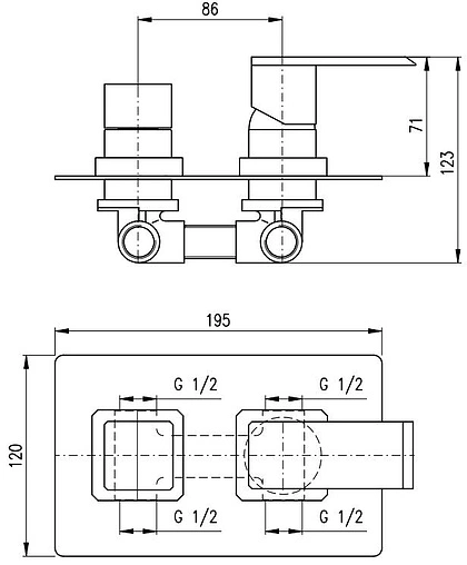 Смеситель для ванны скрытого монтажа Rav Slezak Loira хром LR586K