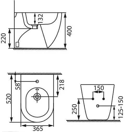 Биде напольное Allen Brau Reality антрацит 4.32005.AN