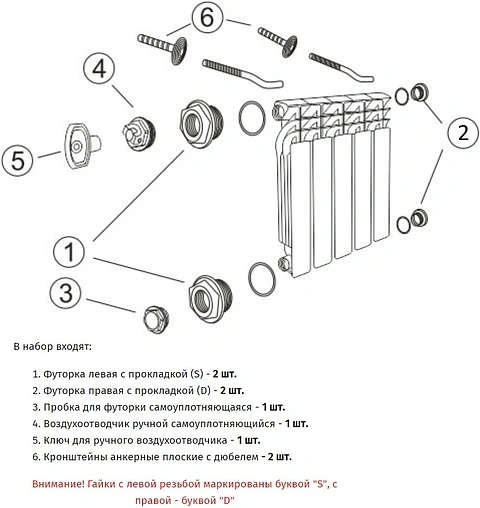 Комплект радиаторный универсальный ¾" STI белый 2 кронштейна Комплект радиаторный универсальный ¾" STI белый 2 кронштейна