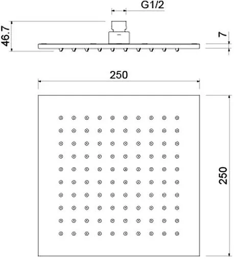 Лейка верхнего душа Aquatek чёрный матовый AQ2076MB