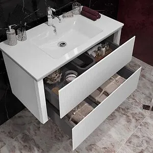 Тумба-умывальник подвесная Opadiris Рубинно 90 белый глянц 00-00005944+050400-u-01, 3