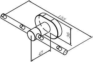 Планка с 4-мя крючками Am.Pm Sense L хром A7435900 Планка с 4-мя крючками Am.Pm Sense L хром A7435900, 2