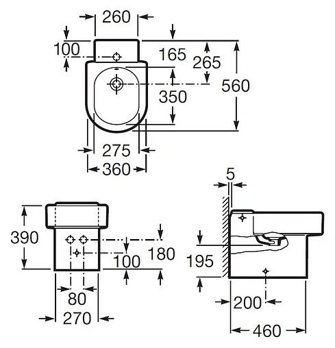 Биде напольное Roca Happening белый 357564000