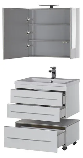 Шкаф-зеркало Aquanet Верона 75 L белый 00175381