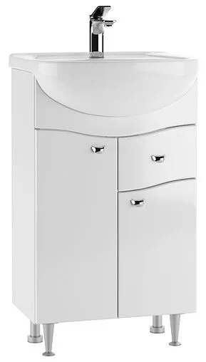 Тумба под умывальник напольный Айсберг Волна 50 белый DA1013T