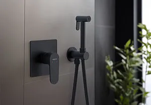 Гигиенический душ со смесителем Aquatek Оберон чёрный матовый AQ1219MB, 4