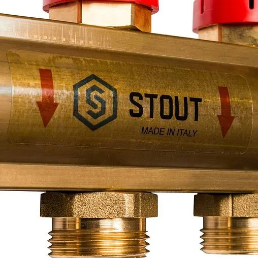 Группа коллекторная с расходомерами 11 отводов 1&quot;в/в x ¾&quot;ек Stout SMB 0473 000011