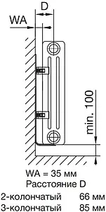 Радиатор стальной трубчатый Zehnder Charleston Completto 3180/04 V001½&quot; TL 0325, 3