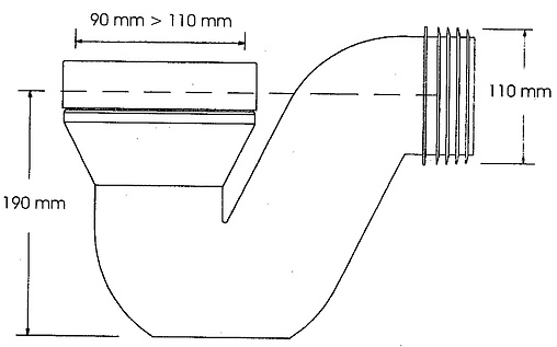 Патрубок для унитаза с гидрозатвором Mc Alpine MRWC43
