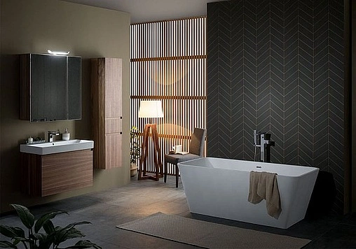 Тумба под умывальник подвесная Aquanet Нью-Йорк 85 орех 00203947