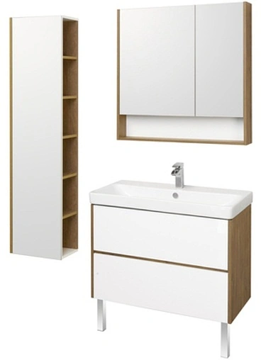 Тумба-умывальник Aquaton Сканди 90 белый/дуб рустикальный 1A2519K0SDZ90