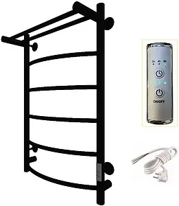 Полотенцесушитель электрический лесенка Тругор Пэк сп 5 П 80х50 черный матовый ВГП Полотенцесушитель электрический лесенка Тругор Пэк сп 5 П 80х50 черный матовый ВГП, 3