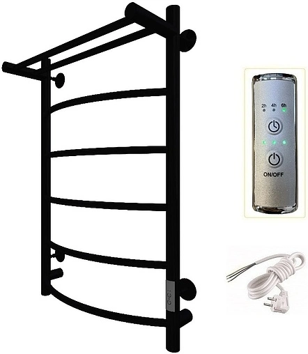 Полотенцесушитель электрический лесенка Тругор Пэк сп 5 П 80х50 черный матовый ВГП