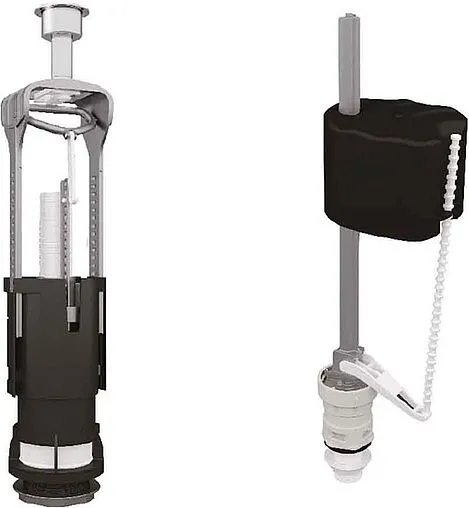 Комплект арматуры для бачка двухрежимный ½&quot; пластик нижний OLI URAL II + UNI BOTTOM ½ 171014