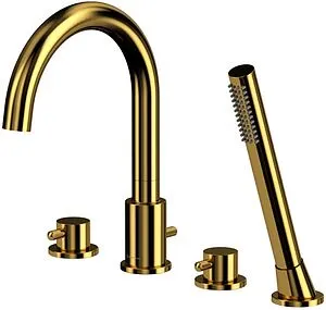 Смеситель на борт ванны на 4 отверстия WHITECROSS Y gold золото Y1232GL Смеситель на борт ванны на 4 отверстия WHITECROSS Y gold золото Y1232GL, 1