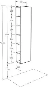 Шкаф-пенал подвесной Aquaton Сканди 40 дуб верона 1A253403SDB20 Шкаф-пенал подвесной Aquaton Сканди 40 дуб верона 1A253403SDB20, 2